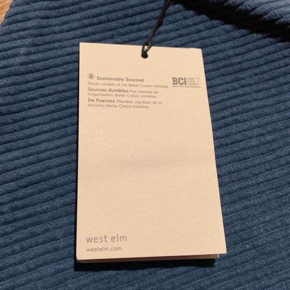 West Elm Corduroy Grey/Blue lumbar pillowcase Brand New With Tags - Picture 4 of 8